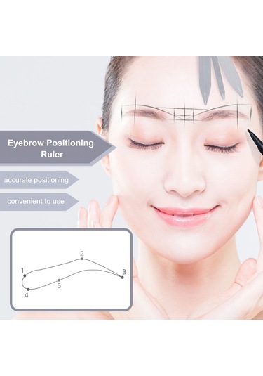 Gajeena Paslanmaz Çelik Kaş Şekillendirme Cetveli - Hassas Ölçüm Ve Kalıcı Makyaj İçin