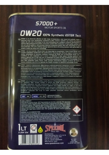 Speedol S7000+ 0W-20 Motor Yağı 1 L