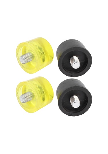 Ximistore9 2 Adet M10x1 Kayışlı Lastik Vuruş Başlığı Seti - Sarı-siyah, 25mm Çap, Hasar Engelleme, Hızlı Değişim - Çekiç Aksesuarı