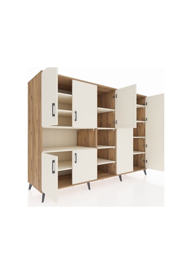 Kronos Dolap 13 Raflı 7 Kapaklı 220x59x163 Çam-aytaşı Çam-aytaşı