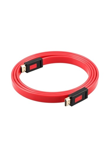 Novahub Ult-unite 4k Ultra Hd Altın Kaplama Hdmı - Şeffaf Kırmızı Hdmı Düz Kablo, 5m