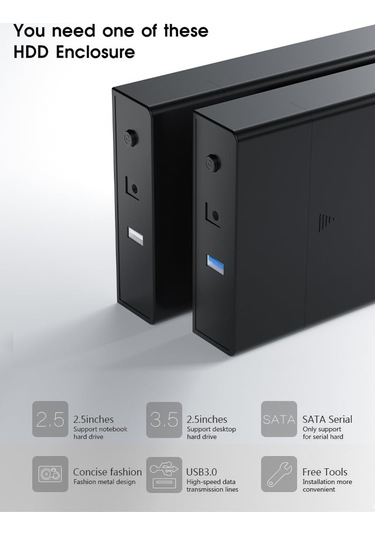 Usb 3.0 3.5 İnç Hdd Sata Harici Sabit Kılıf Kutusu Okuyucu Desteği 10 Tb Sabit Sürücü Muhafaza Yüksek Hızlı Adaptör 5gbps Pc Lapop İçin Aktarım Hızı.