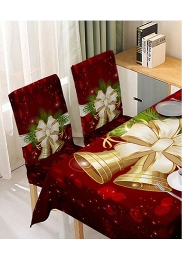 Flybuy Xv Tek Seti Sandalye Sandalye Parça Örtüsü Örtüsü Noel Masa Masa Kızıl Kılıfı Kapak Emici Elastik Dekorasyon Çan Bosphorusboutique Rj Kızıl