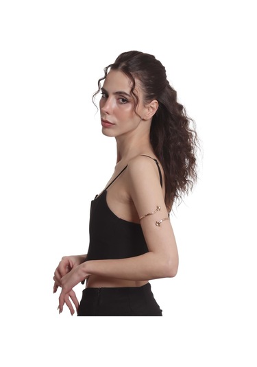 Kadın Dolama Model Burgulu Çiçek Figürlü Ayarlanabilir Açık Band El Yapımı Bakır Üst Kol Aksesuarı Bakır