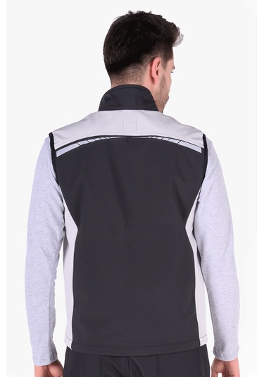 İş Yeleği Softshell Reflektörlü Siyah - Açık Gri