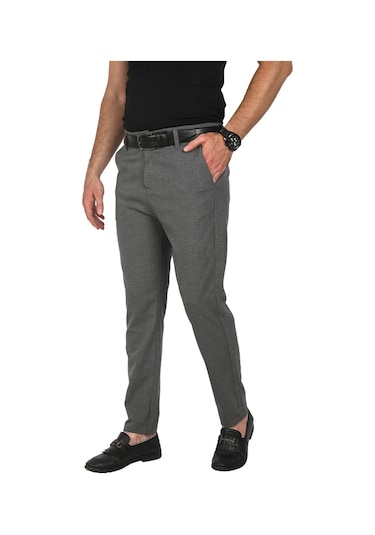 Deepsea Erkek Antrasit İtalyan Kesim Tüylenmez Likralı Spor Pantolon Esnek Kumaş Bilek Boy Boru Paça Klasik Pantolon 2502005 Antrasit