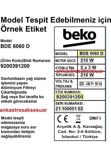 P 41 Ts 9210521200 Aspiratör Karbon Filtresi Bacasız Kullanım İçin Aktif Karbonlu Kömür Filtre