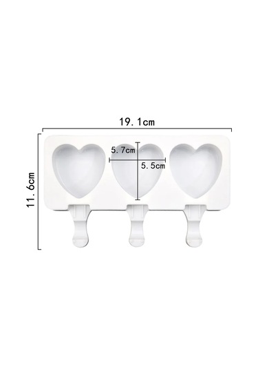 3 Kavite Aşk Kedi Pençesi Dondurma Kalıp Gıda Sınıfı Silikon Beyaz