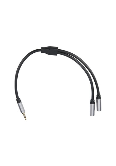 Besthome1 0.3m Siyah 3.5mm Erkekden Çift 3.5mm Dişiye Mikrofon Ve Kulaklık Ayırıcısı Ses Kablosu