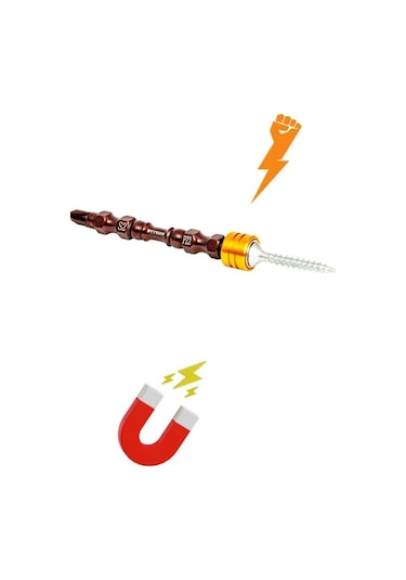 Çift Yönlü 1 Ad Pz2 65mm S2 Çeliği Mıknatıs Uçlu Bits Uç Çelik Matkap Ucu Tornavida Ucu Vidalama Ucu