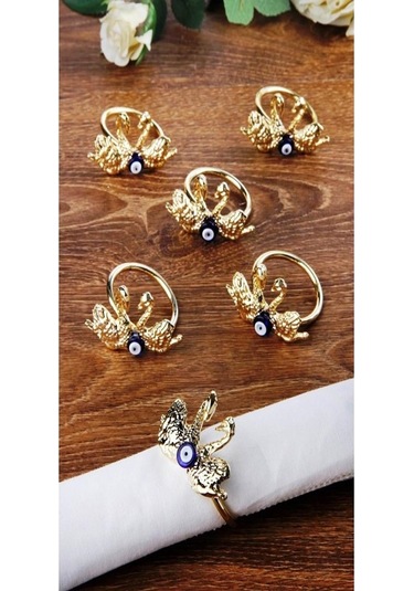 Hera 6 Lı Kuğu Peçetelik Gümüş