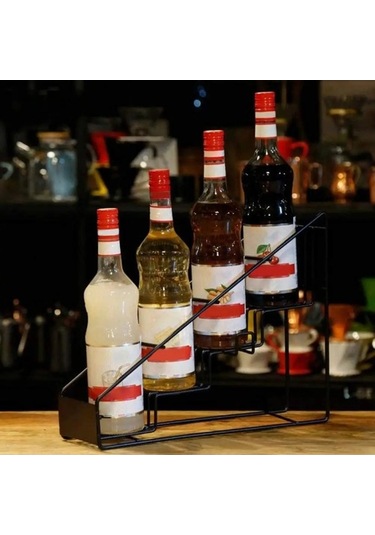 Tongxida Kahve Şurubu Depolama Raf Mutfak Konteyner Organizatör Asil Siyah İçin Asil Siyah