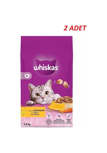Whiskas Tavuklu Ve Sebzeli Yetişkin Kedi Maması 3.8 Kg 2 Adet