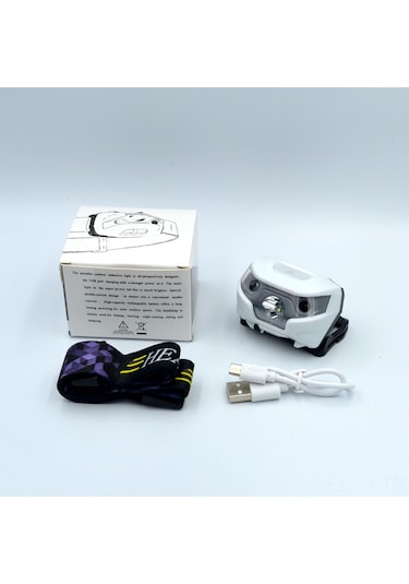 Teltree Outdoor Gece Balıkçılığı İçin Akıllı Tetikleyici Led Şarjlı Kafa Lambası - 5w Parlak Işık, 6 Saat Süre, 600mah Pil, Dayanıklı Plastik Yapı