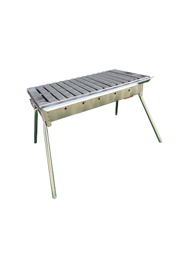 Paslanmaz Kömürlü Mangal 28 X 55 Cm Portatif Eko