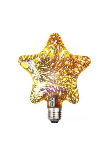 Hangfox E27 Led 4w Yıldız Şekilli Renkli Atış Aydınlatması, Cam Ve Aluminyum Gövde, 50000 Saat Ömür, 85-265v Gümüş