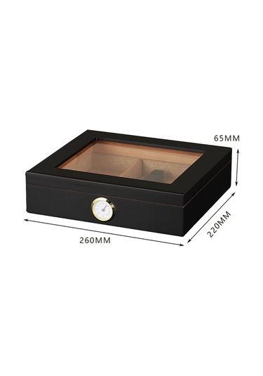 Falconetti Siyah Camlı Kısa Humidor Puro Kutusu rc06sy