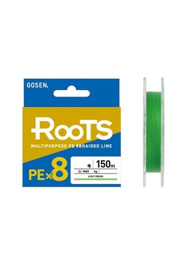 Gosen X8 Roots 150mt 0,171mm Pe 8 Örgü Açık Yeşil Spin İp Misina