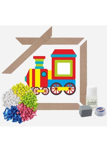 21 I Çocuk Ahşap Çerçeveli Seramik Mozaik Set 20x20 Cm