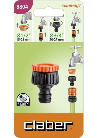 Musluk Adaptörü 1/2''-3/4'' Claber 8804