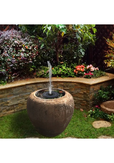 Symbee Güneş Enerjili Süzgeçli Kaynaklı Fonten Pompa, Su Yokluğu Koruma, 5 Farklı Sprinkler Başlığı İle Bahçe/small Havuz Dekorasyonu