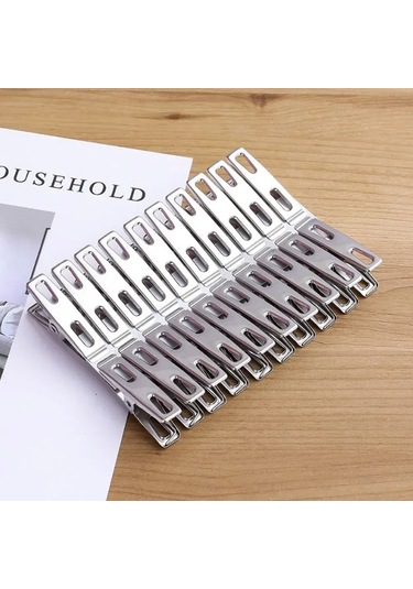 40 Adet-paslanmaz Metal Kağıt Zanaat Çelik Ev 40 Adet Elbise Po Klipler Klip Clothespin Pin Seti Ev Peg Dekorasyon Depolama Klipleri
