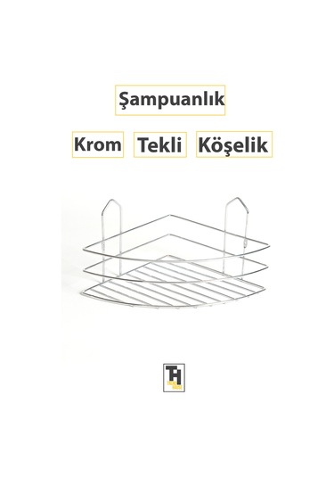 Tekli Krom Köşeli Şampuanlık Yüksek Kalite Krom
