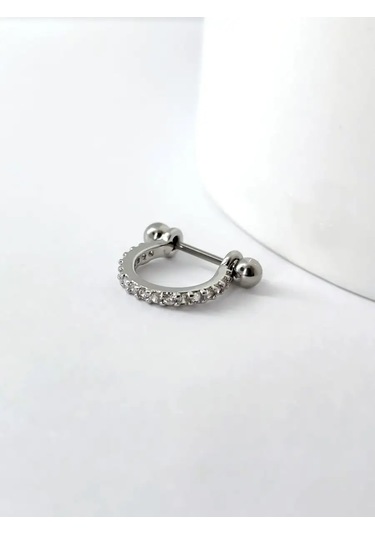 Pıercıng Bar Kulak Piercing, Halka Küpe Saplı 98119556 Gri