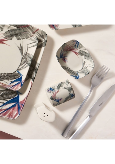 GÜRAL KANSAS 33 PARÇA 6 KİŞİLİK KARE BONE KAHVALTI TAKIMI - 1967 Çok Renkli