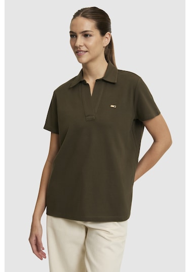 U.S. Polo Assn. U.s. Polo Assn. Kadın Koyu Haki Tişört Basic 50323447-vr111