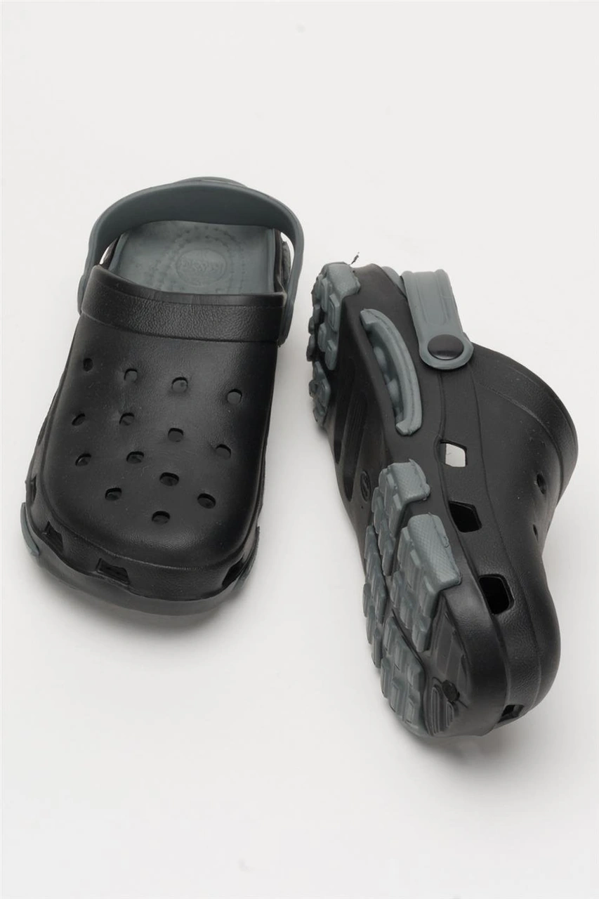 Unisex Çift Tabanlı Ortopedik Hemşire Doktor Aşçı Laboratuvar Deniz Havuz Terliği Sandalet Siyah - Füme Siyah - Füme