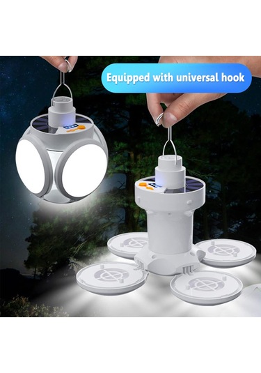 Eunewr Solar Enerji Kamp Lambası, 45 Led Kamp Lambası, Kancalı Mavi