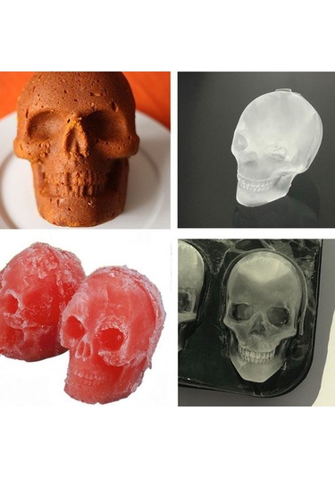 Venturemart Kırmızı Stil Buz Yapım Makinesi Dıy Yaratıcı Silikon Tabanca Mermi Kafatası Şekli Tepsi