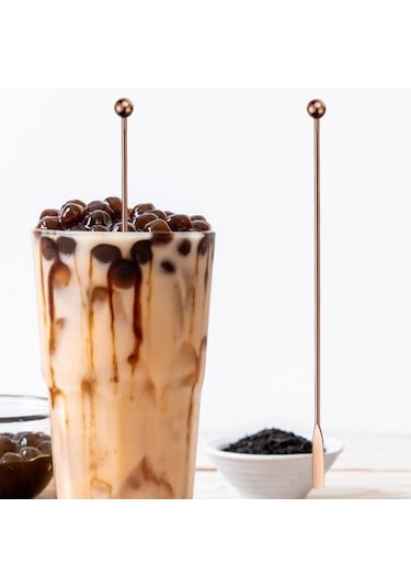 Gümüş Paslanmaz Çelik Karıştırma Çubuğu Rahat Kavrama Uzun Saplı Kahve Süt Kokteyl Şarap Karıştırma Çubuğu Gümüş