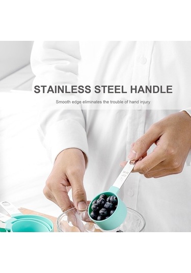 Didadodo 8'li Paslanmaz Çelik Ölçü Kaşığı Ve Bardak Seti - Siyah Kuru & Sıvı Malzemeler İçin Mutfak Aletleri Siyah