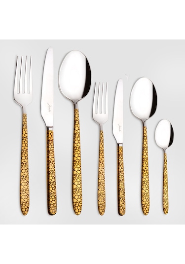 Jumbo 9400 Safari Gold 12 Kişilik 84 Parça Çatal Kaşık Bıçak Takımı Gold