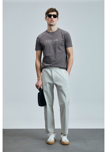 Lufian 111020238 Love Modern Grafik T- Shirt Erkek Tişort Vizon