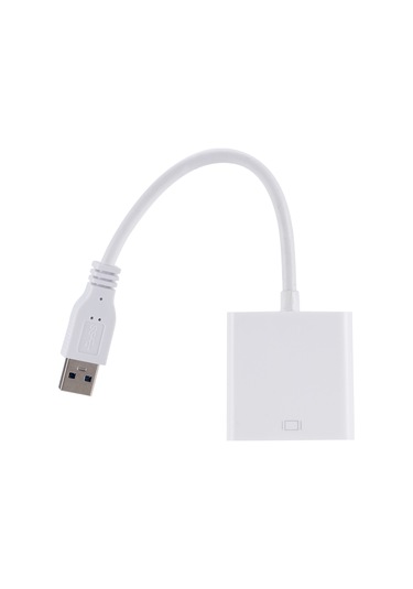 Geeksen Usb 3.0 Vga Dönüştürücü - Beyaz Renk, Taşınabilir Video Adaptörü, Pc Ve Laptop Uyumlu