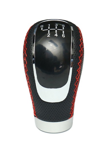 Moveevo Evrensel Araç Vites Kolu Başlığı, Metal+pu Deri, 3 Değiştirilebilir Kapağı 5-6 Vites , Tornavida Ve Adaptörler İçerir Siyah