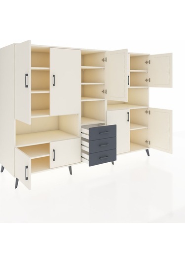 Kronos Dolap 13 Raflı 3 Çekmeceli 9 Kapaklı 220x59x163 Aytaşı-ayt Aytaşı-aytaşı/antrasit