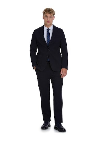 Lacivert Regular Fit Mono Yaka Pamuklu Takım Elbise 34353 Lacivert