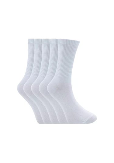 Novomoskovskij Trikotaz Erkek Çorapları Seti, 5 Çift, Yüksek Bilekli, Düz Renkli, Spor 210642607 Beyaz
