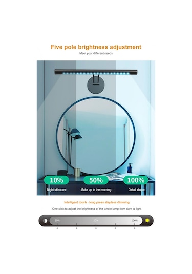 Cbtx Style-a 40cm 3 Renk Sıcaklığı Kısılabilir Led Işık Dokunmatik Usb Kabine Işık Çubuğu Lambası