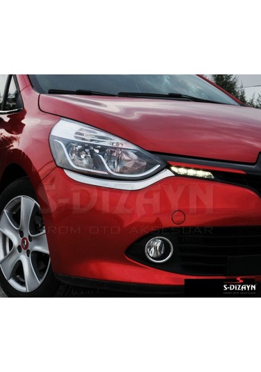 S-Dizayn Renault Clio 4  HB Krom Far Alt Çıtası 2012-2016