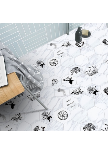 Geekyou Pvc Zemin Sticker 10 Adet 20x23cm - Kolay Yapıştır & Çıkar, Hd Desenler, Duvar/zemin Uyumlu, Ev Dekoru Yenileyici Diğer
