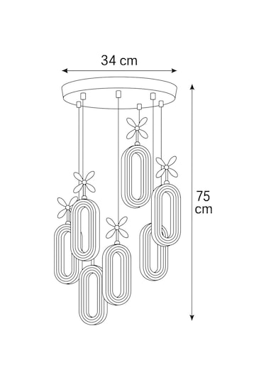 Alfa Led 6'lı Gold 3 Renk Modu Ledli Kristal Taşlı Modern Led Avize Gold