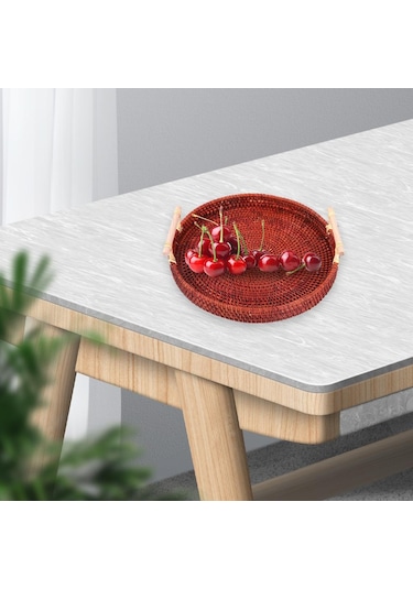 Suntek Gıda Meyve Tatlısı Depolama Için Dokuma Servis Tepsisi Koyu Kahverengi Küçük Koyu Kahverengi