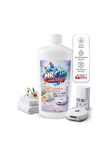 Mr.cin Robot Süpürge Deterjanı Karçiçeği Kokulu 1 Litre Tekli