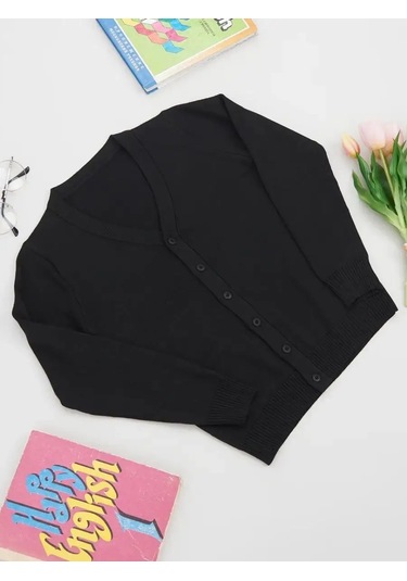 People Dream Okul Düğmeli Triko Kazak 93250356 Siyah