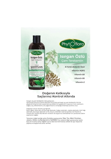 Phytoflora Isırgan Özlü Çam Terebentin Özlü Bitkisel Şampuan 400 ML
